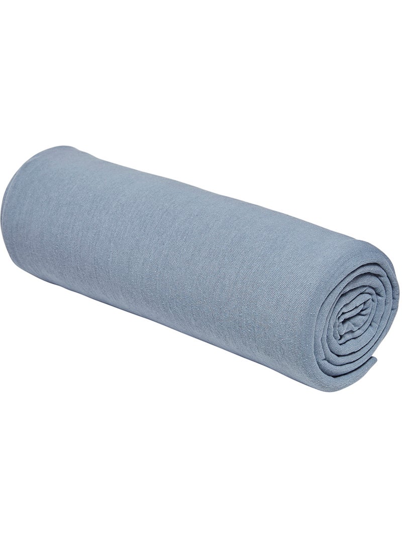 Drap housse 1 personne jersey uni ESSENTIAL Bleu ardoise - Kiabi
