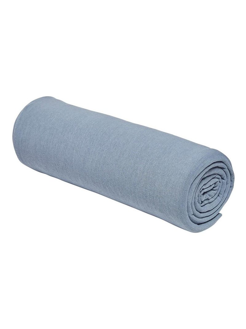 Drap housse 1 personne jersey uni ESSENTIAL Bleu ardoise - Kiabi