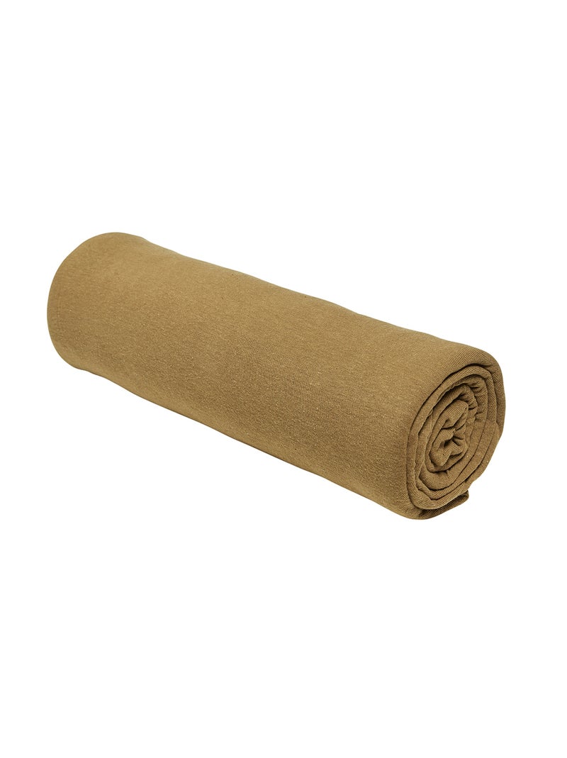 Drap housse 1 personne jersey uni ESSENTIAL Bronze - Kiabi