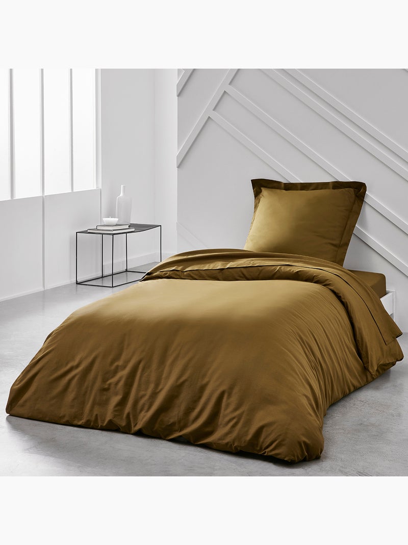 Drap housse 1 personne jersey uni ESSENTIAL Bronze - Kiabi