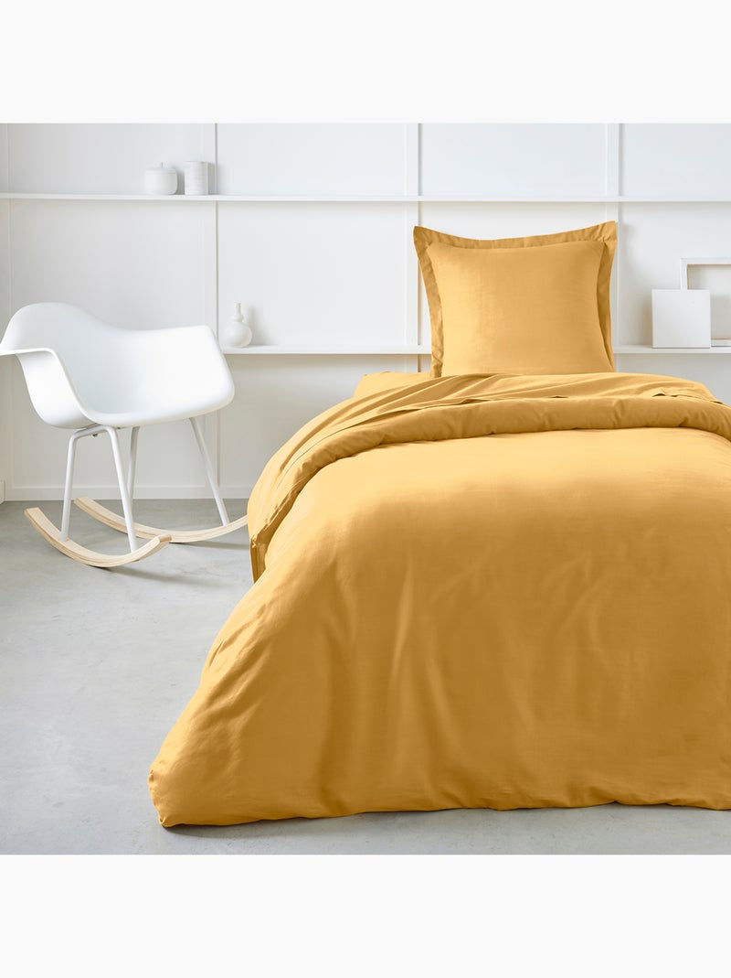 Drap housse 1 personne jersey uni ESSENTIAL Jaune - Kiabi