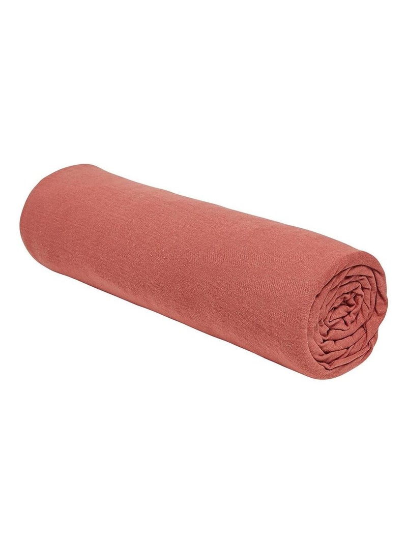 Drap housse 1 personne jersey uni ESSENTIAL Rouge - Kiabi