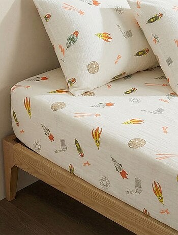 Drap housse 1 personnes (140x200) en coton - Kiabi Home