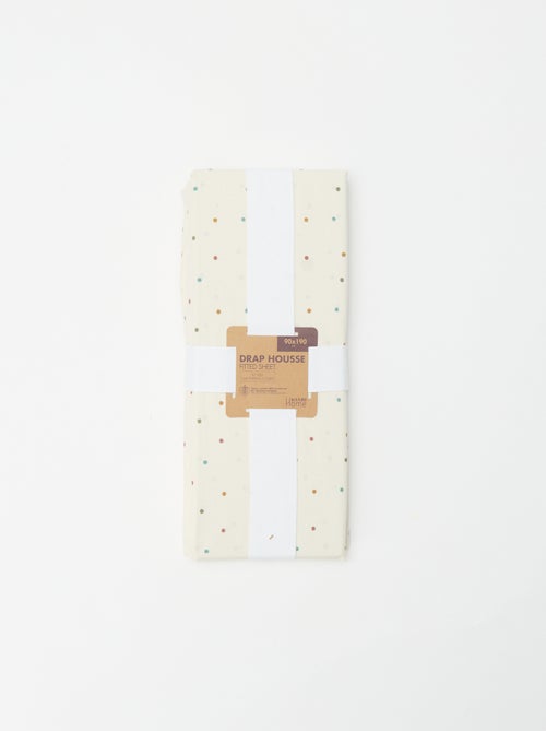 Drap housse 1 personnes 90 x 190 en coton - Kiabi