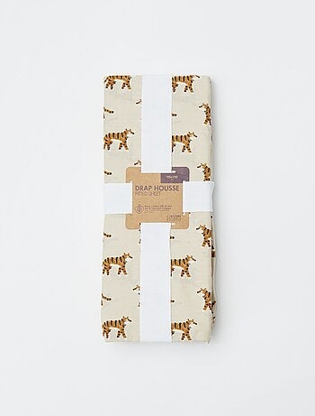 Drap housse 1 personnes 90 x 190 en coton