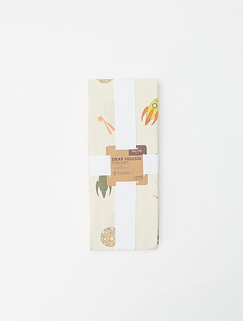 Drap housse 1 personnes 90 x 190 en coton