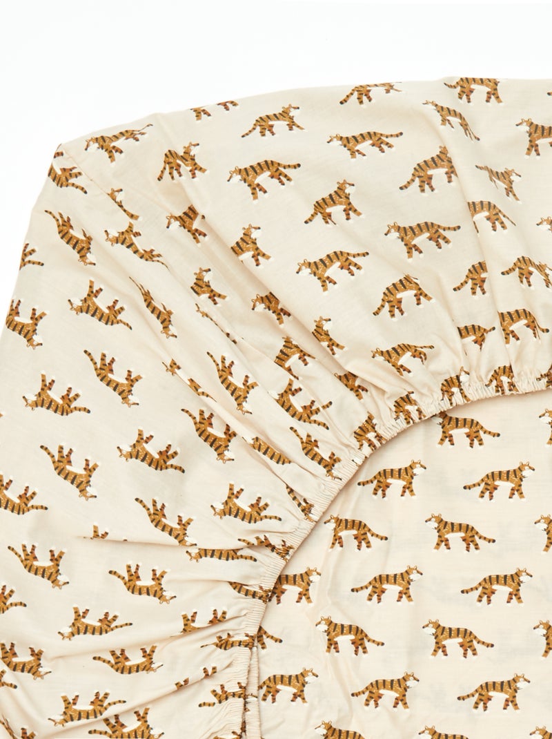 Drap housse 1 personnes (90x190) en coton - Kiabi Home Beige - Kiabi