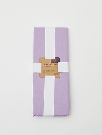 Drap housse 1 personnes (90x190) en coton - Kiabi Home
