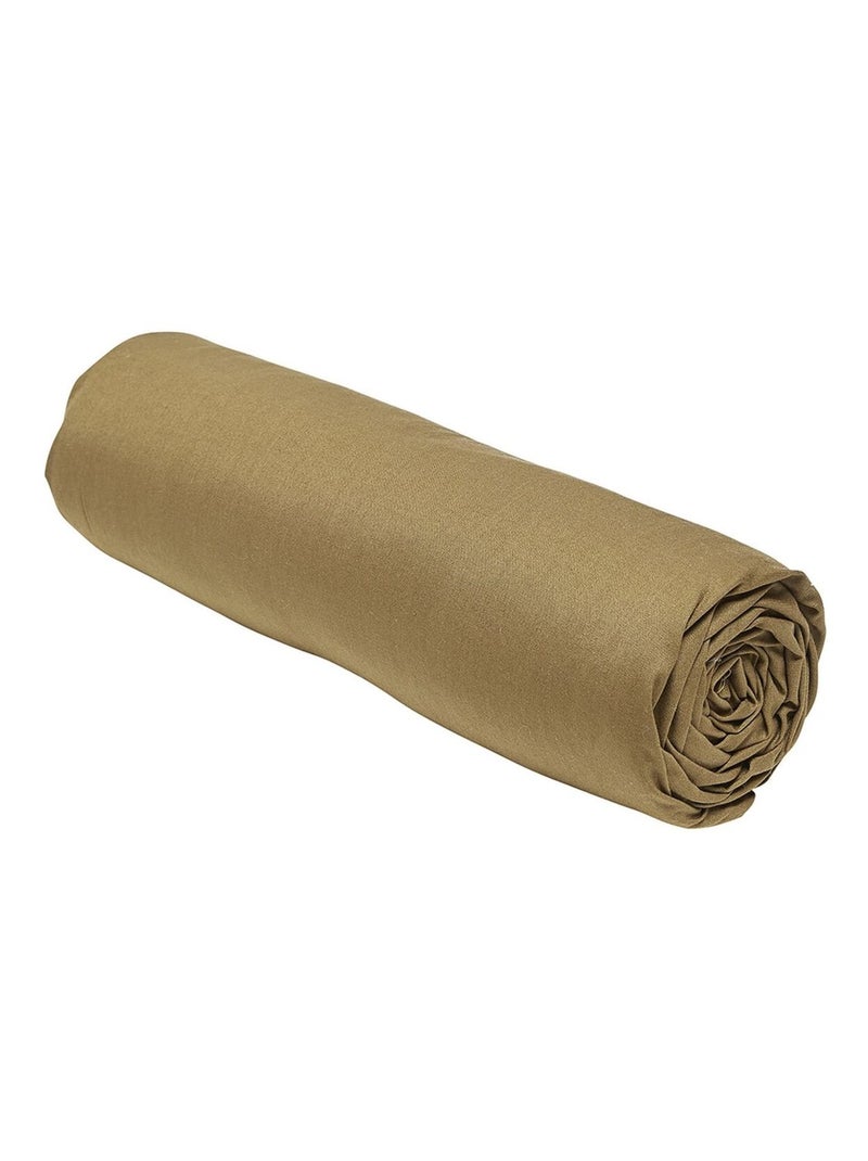 Drap housse 1 place - 100% coton BIO Marron - Kiabi