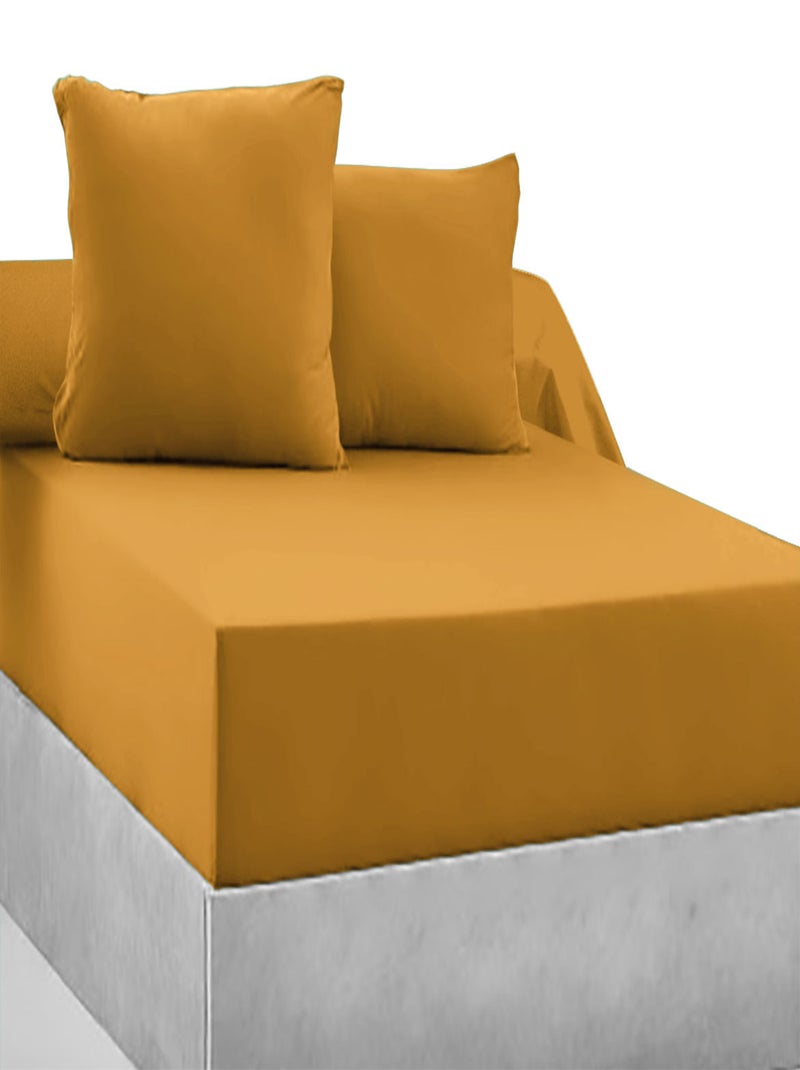 Drap-housse 100% coton 57 Fils - Bonnet 30 cm Safran - Kiabi