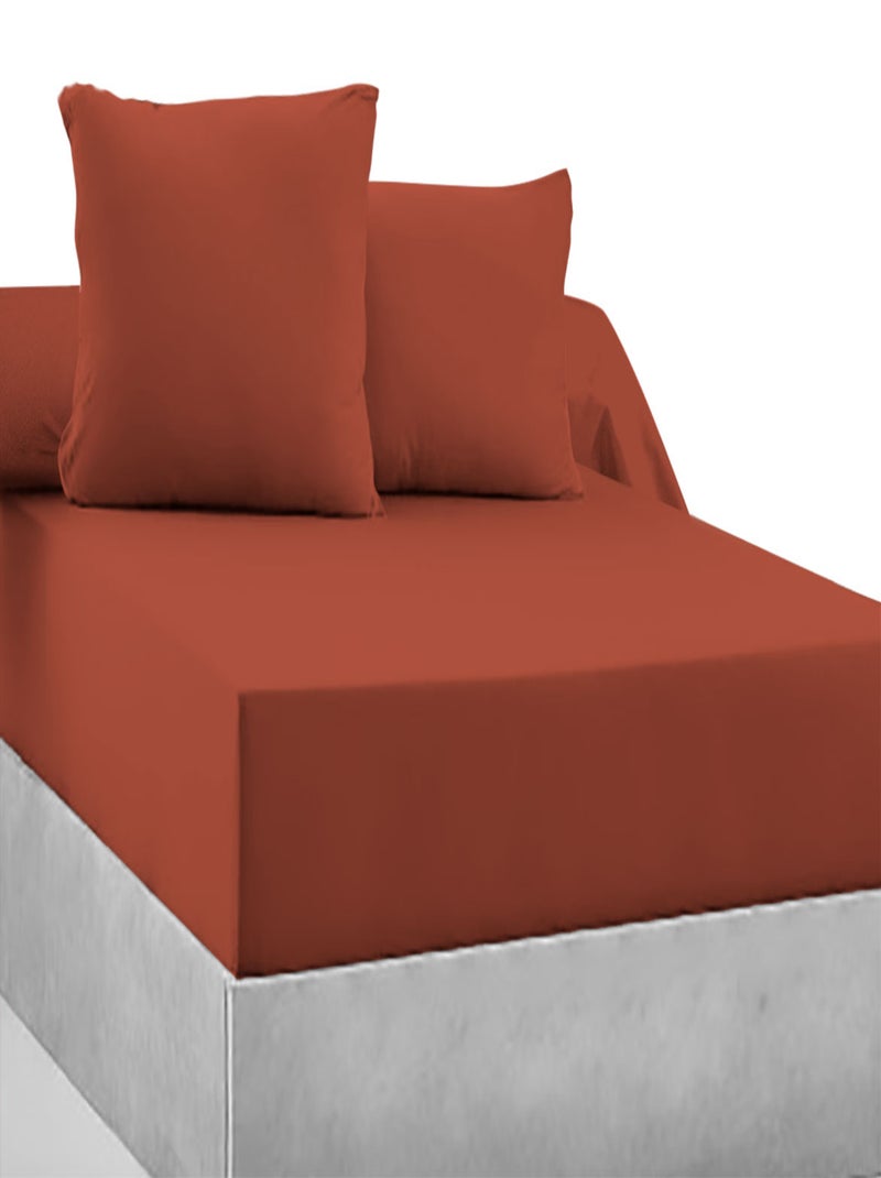 Drap-housse 100% coton 57 Fils - Bonnet 30 cm Tomette - Kiabi