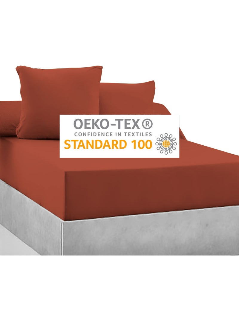 Drap-housse 100% coton 57 Fils - Bonnet 30 cm Tomette - Kiabi