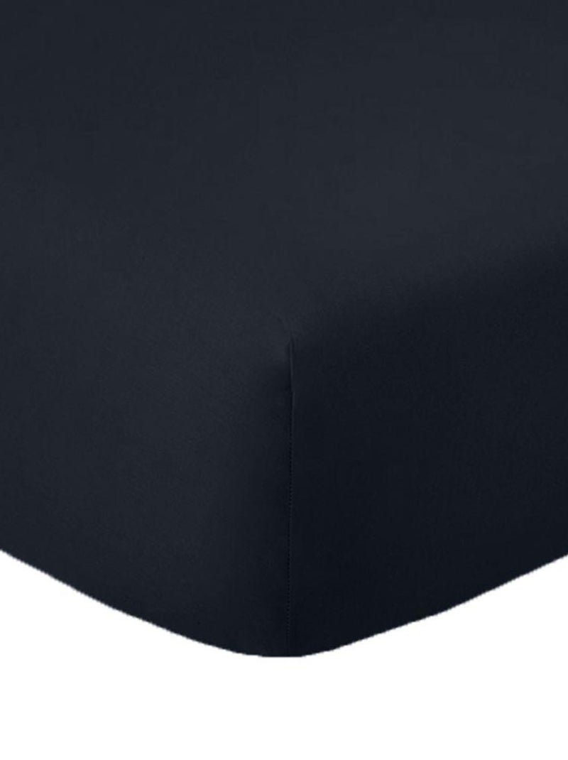 Drap housse 100% Coton 57 fils Noir Noir - Kiabi