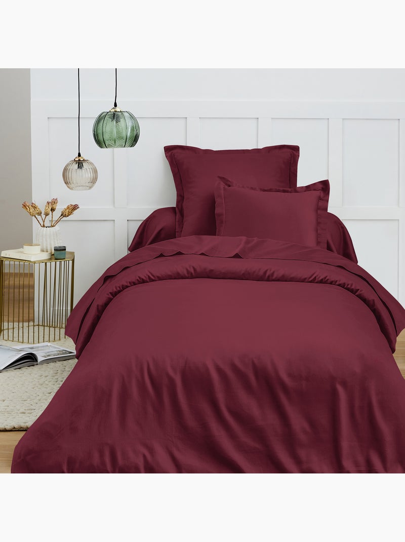 Drap Housse – 100% Coton 57 Fils/cm² Rouge grenat - Kiabi