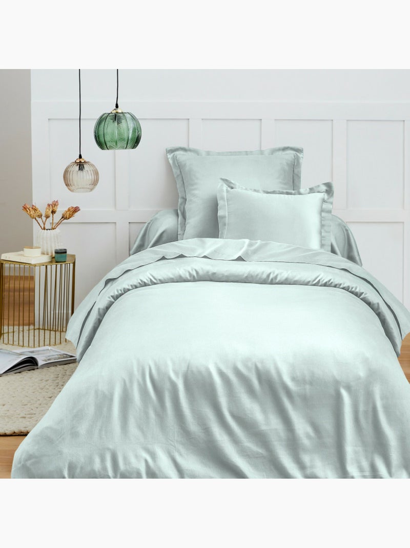 Drap housse – 100% coton 57 fils/cm² Vert clair - Kiabi