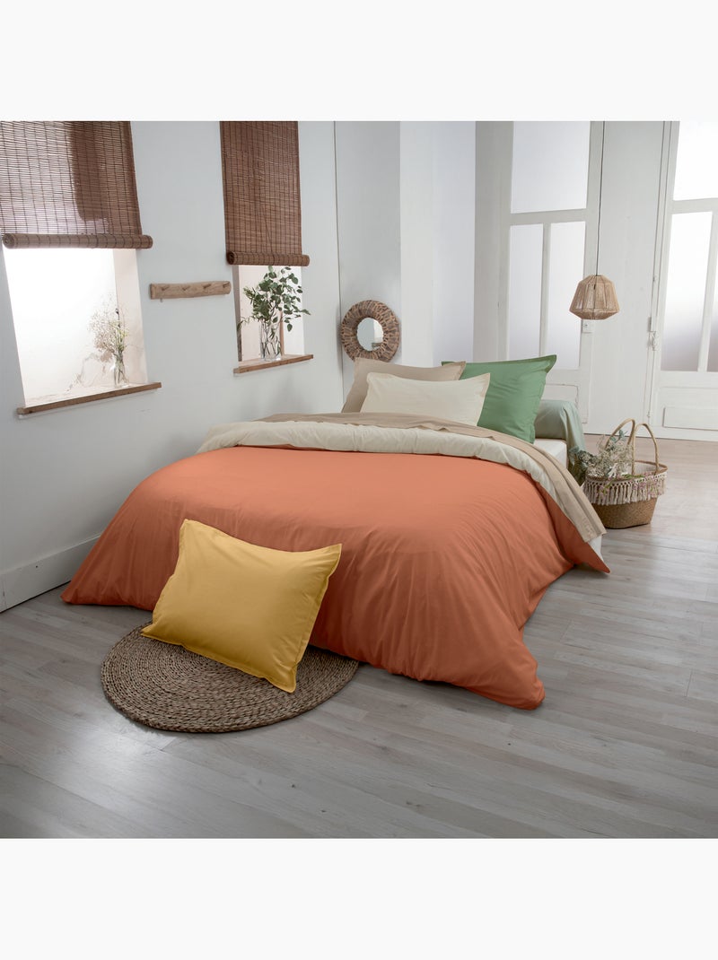 Drap housse 100% coton bio bonnet 30 cm Orange - Kiabi