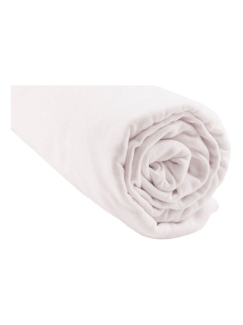 Drap housse 100% Coton Bio pour lit 140x190 / 140x200 cm - Blanc - Kiabi