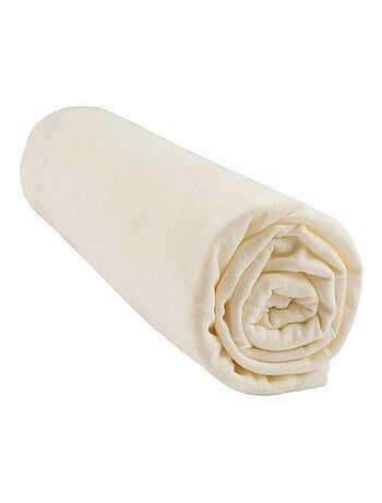 Drap housse 100% Coton Bio pour lit 140x190 / 140x200 cm - Blanc
