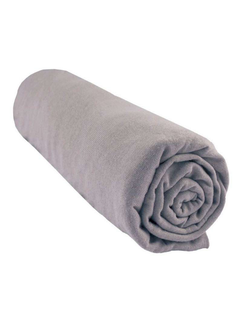 Drap housse 100% Coton Bio pour lit 140x190 / 140x200 cm Gris - Kiabi