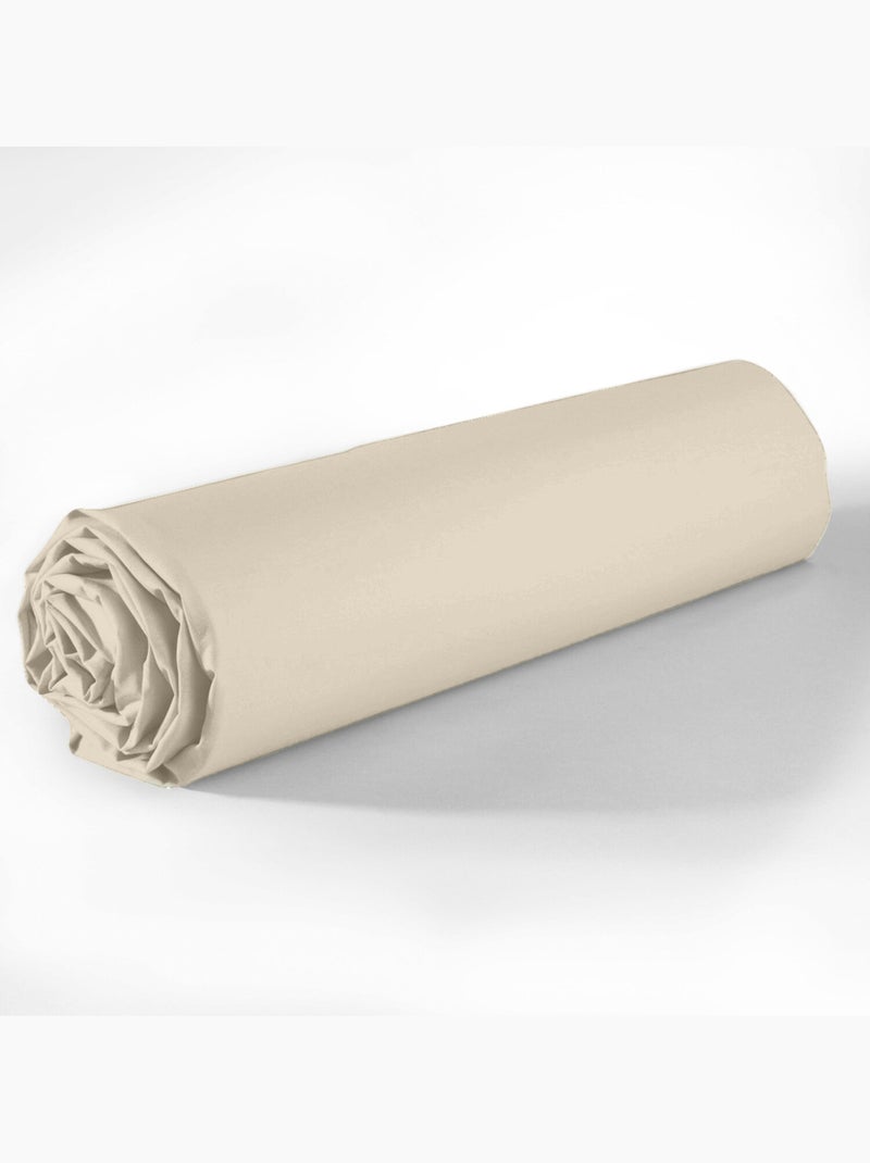 Drap housse 100 % coton essentiel Grège - Kiabi