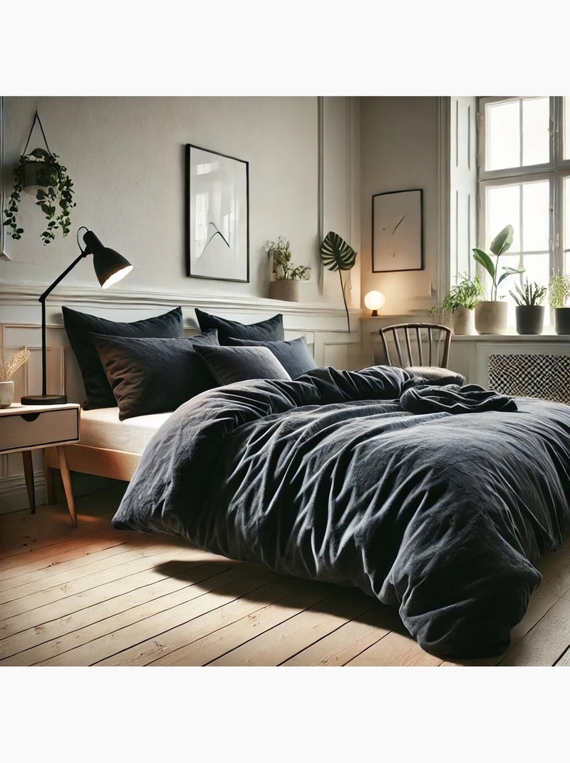 Drap housse 100 % coton essentiel Gris foncé - Kiabi