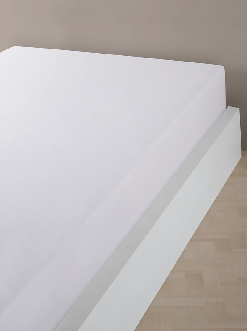 Drap housse 100% coton jersey Blanc - Kiabi