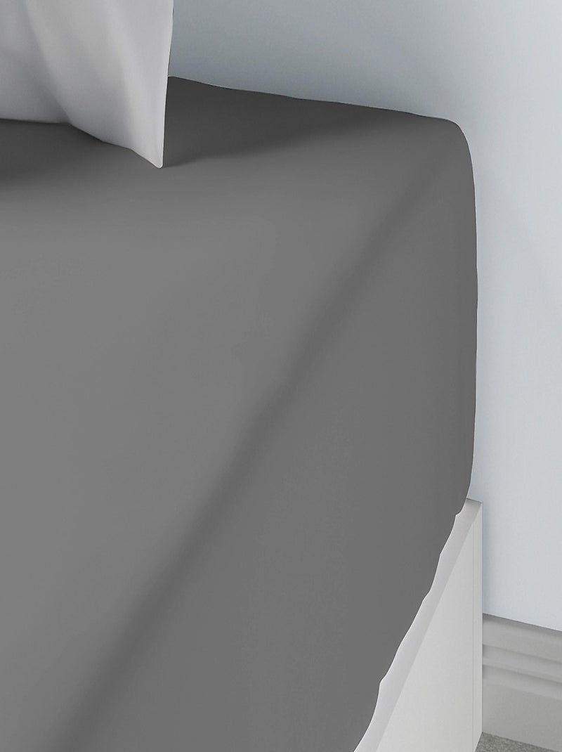 Drap housse 100 % coton oli Gris clair - Kiabi