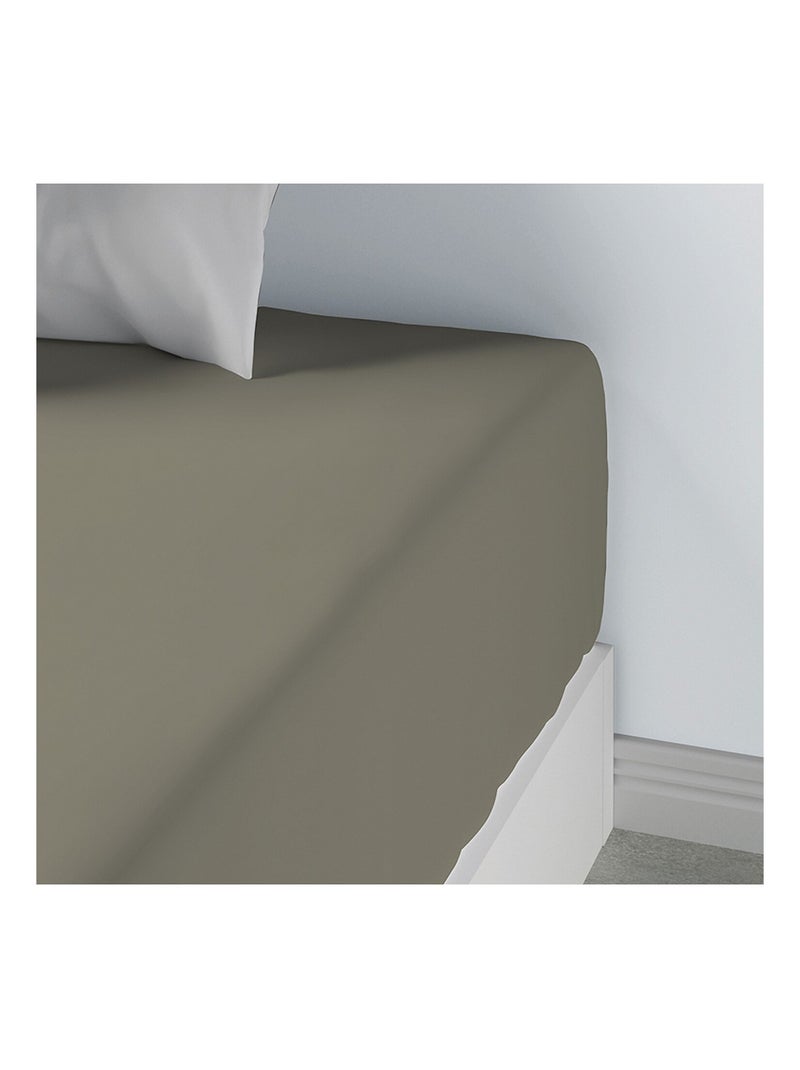 Drap housse 100 % coton oli Vert sapin - Kiabi