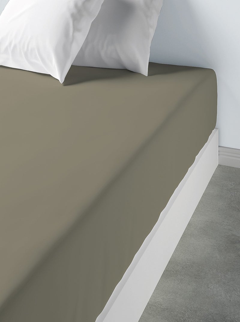 Drap housse 100 % coton oli Vert sapin - Kiabi