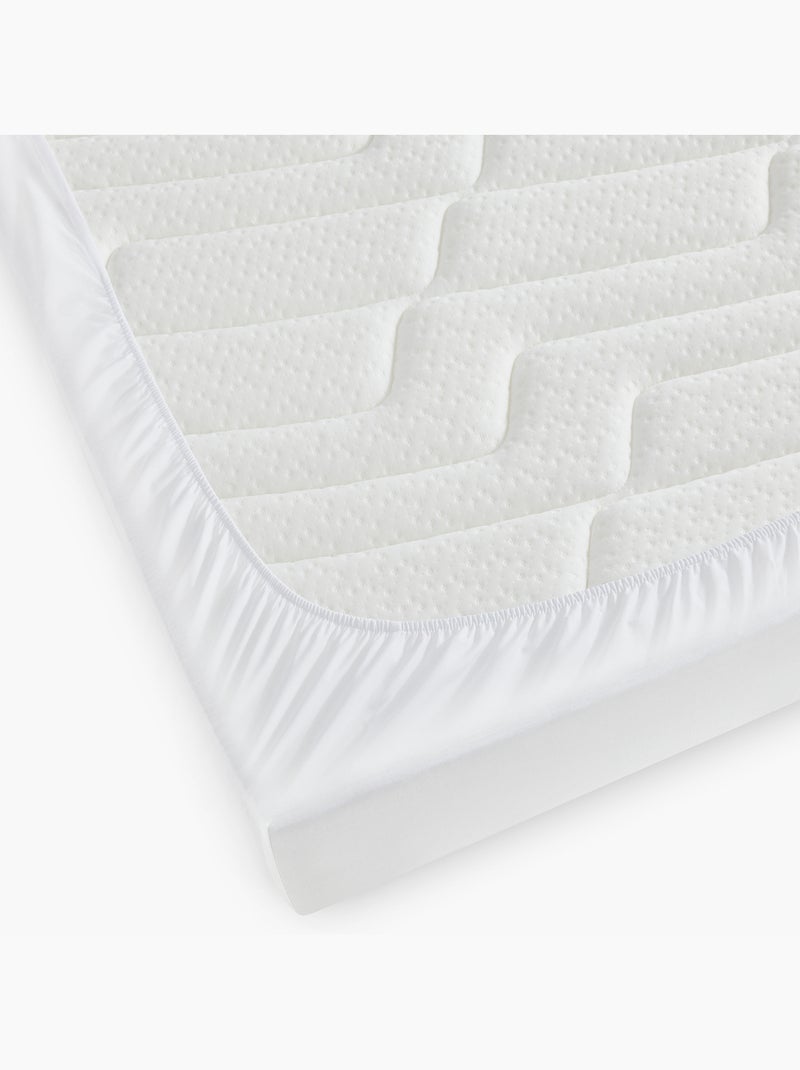 Drap Housse 100% coton percale Extra doux Blanc - Kiabi