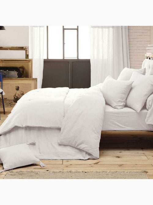 Drap housse 100% Gaze de Coton 74 fils - Kiabi