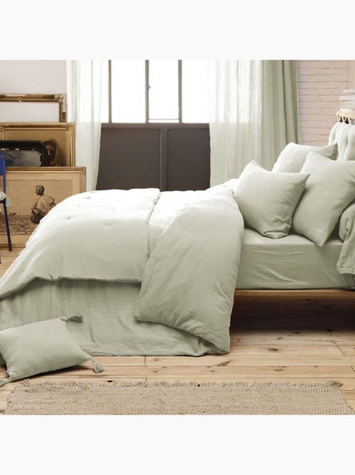 Drap housse 100% Gaze de Coton 74 fils - Kiabi