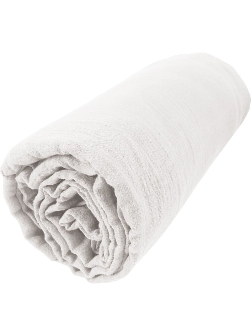 Drap housse 100 % gaze de coton ozen Blanc - Kiabi