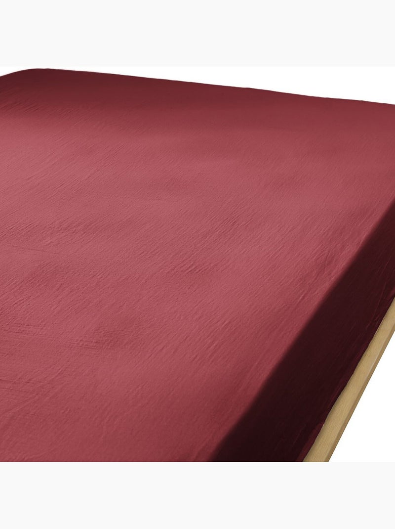 Drap housse 100 % gaze de coton ozen Bordeaux - Kiabi