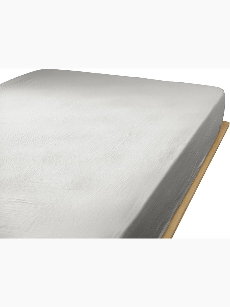Drap housse 100 % gaze de coton ozen Gris - Kiabi