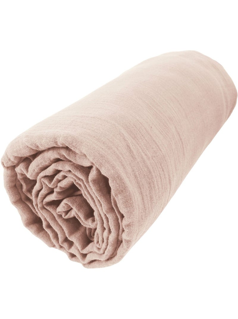 Drap housse 100 % gaze de coton ozen Rose - Kiabi