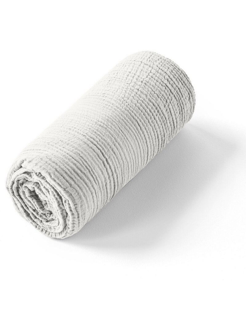 Drap housse 100 % gaze de coton pur Blanc - Kiabi