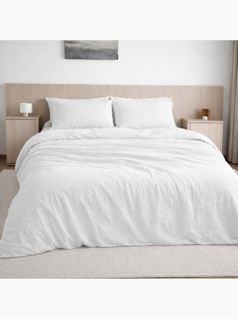 Drap housse 100 % gaze de coton pur Blanc - Kiabi