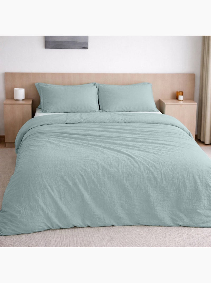 Drap housse 100 % gaze de coton pur Bleu givrée - Kiabi