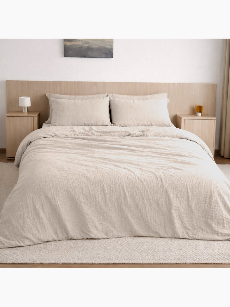 Drap housse 100 % gaze de coton pur Ecru - Kiabi