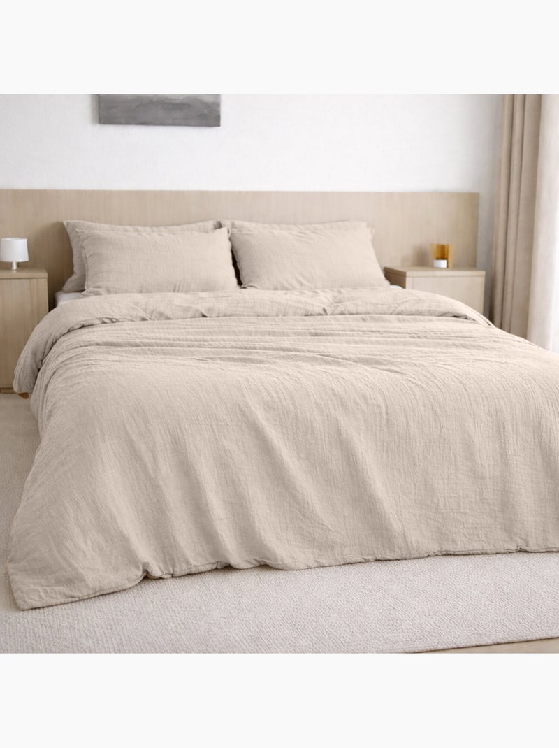 Drap housse 100 % gaze de coton pur Ecru - Kiabi