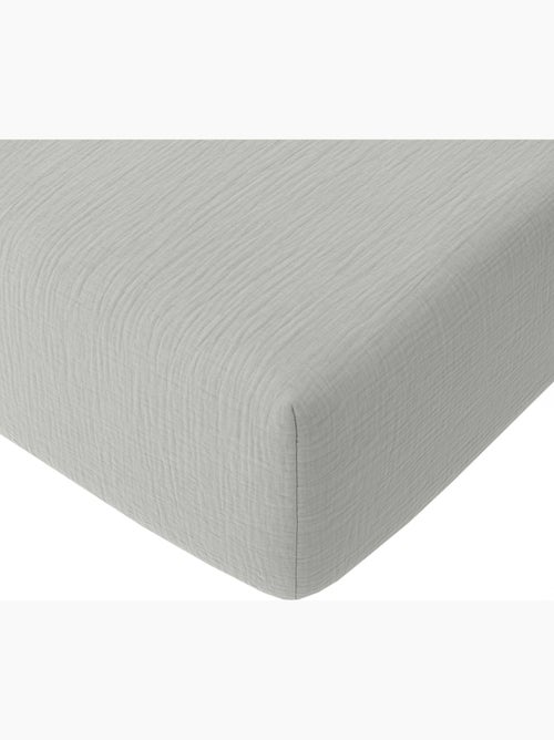 Drap housse 100 % gaze de coton pur - Kiabi