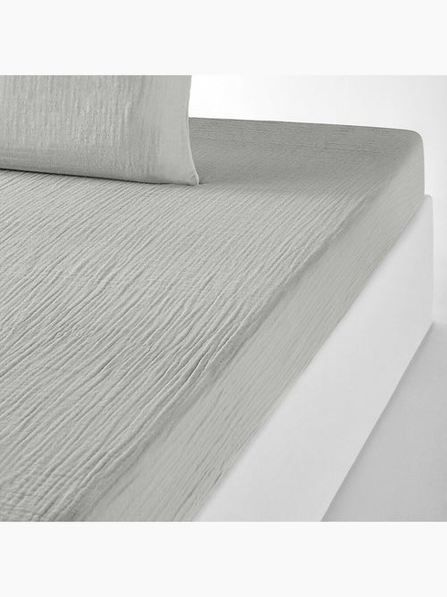 Drap housse 100 % gaze de coton pur - Kiabi