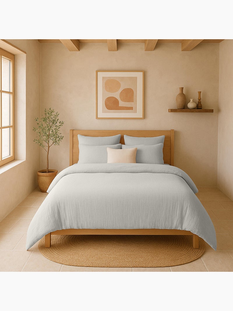 Drap housse 100 % gaze de coton pur Vert cèdre - Kiabi
