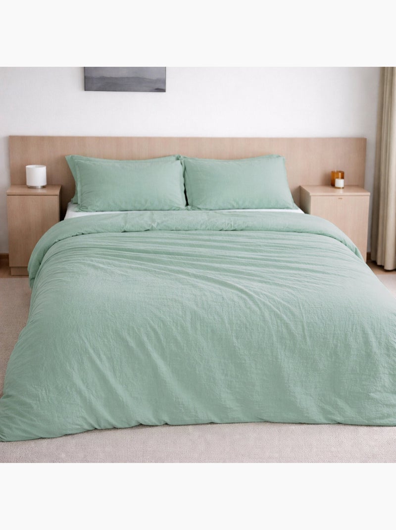 Drap housse 100 % gaze de coton pur Vert d'eau - Kiabi