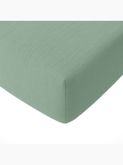 Drap housse 100 % gaze de coton pur - Kiabi
