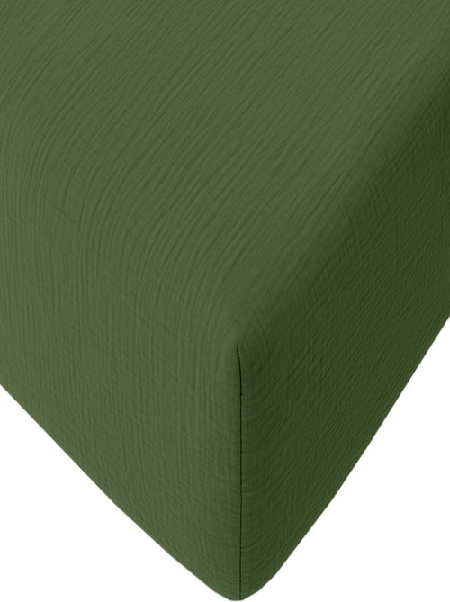 Drap housse 100 % gaze de coton pur - Kiabi