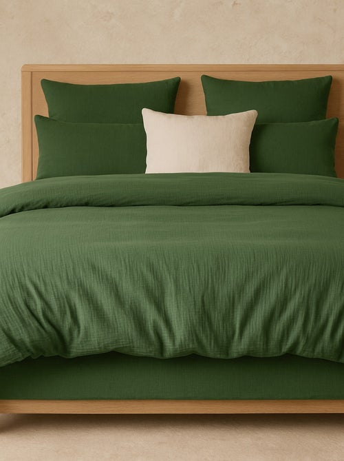 Drap housse 100 % gaze de coton pur - Kiabi