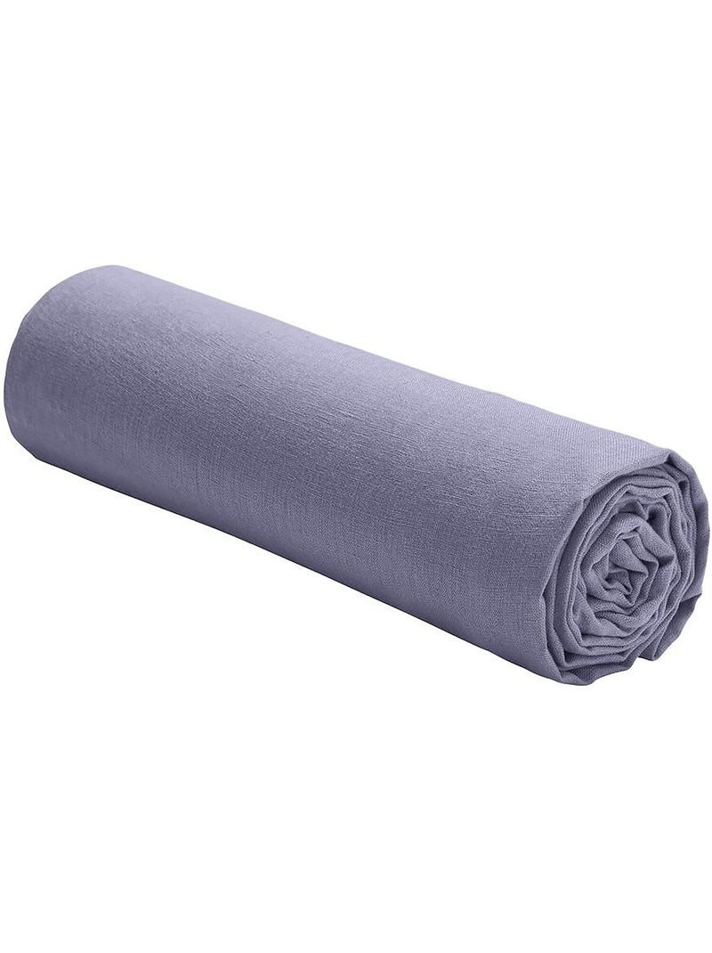 Drap housse 100 % lin signature Gris - Kiabi