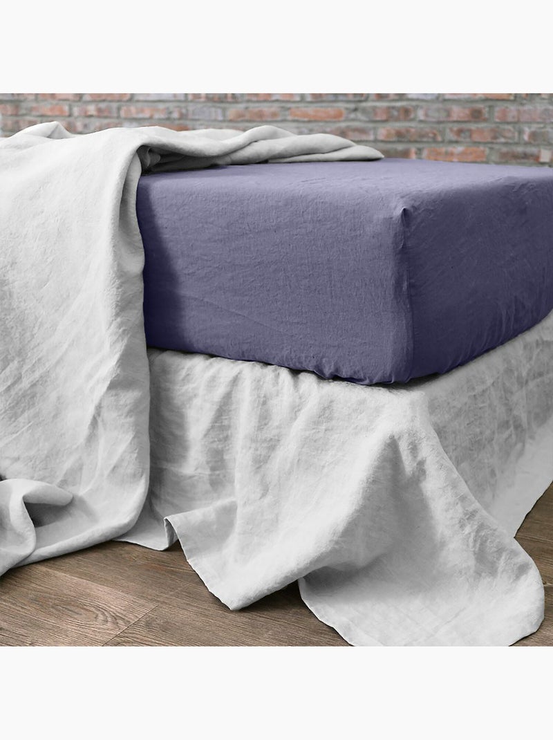 Drap housse 100 % lin signature Gris - Kiabi